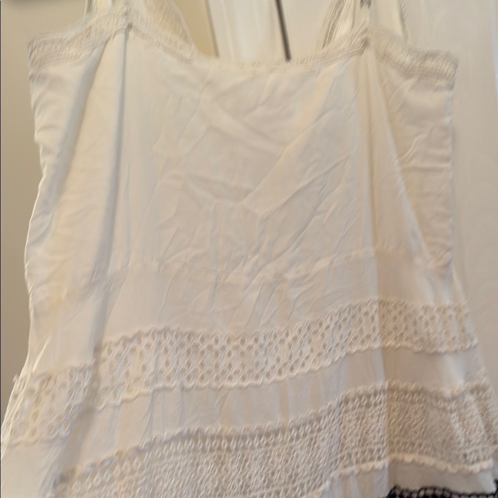 Anthropologie Cream and Black Lace Midi Dress - Picture 7 of 8
